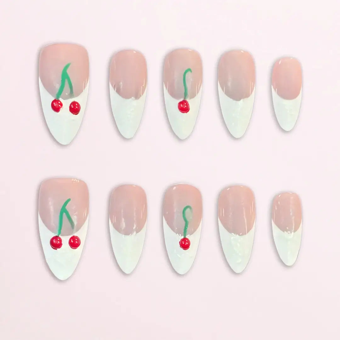 Handmade Almond French Press On Nails - Made by Nails Aria