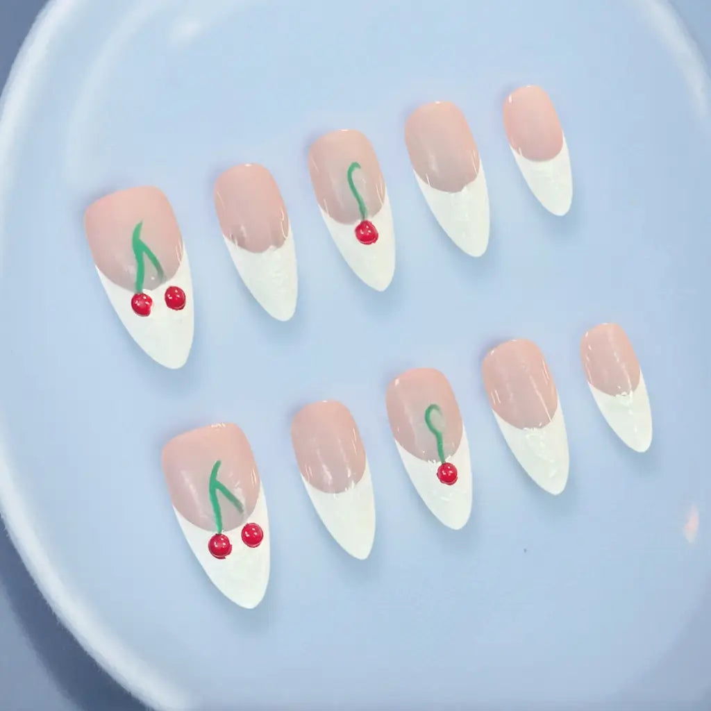 Handmade Almond French Press On Nails - Made by Nails Aria