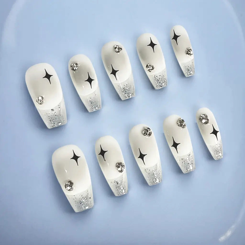 Handmade Almond French Press On Nails - Made by Nails Aria