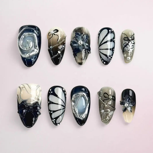 Handmade Y2K Almond Press On Nails - Made by Nails Aria