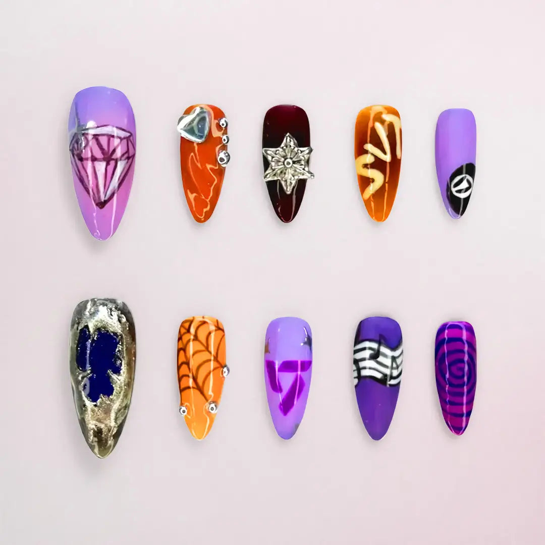Handmade Y2K Pink Almond Press On Nails - Made by Nails Aria