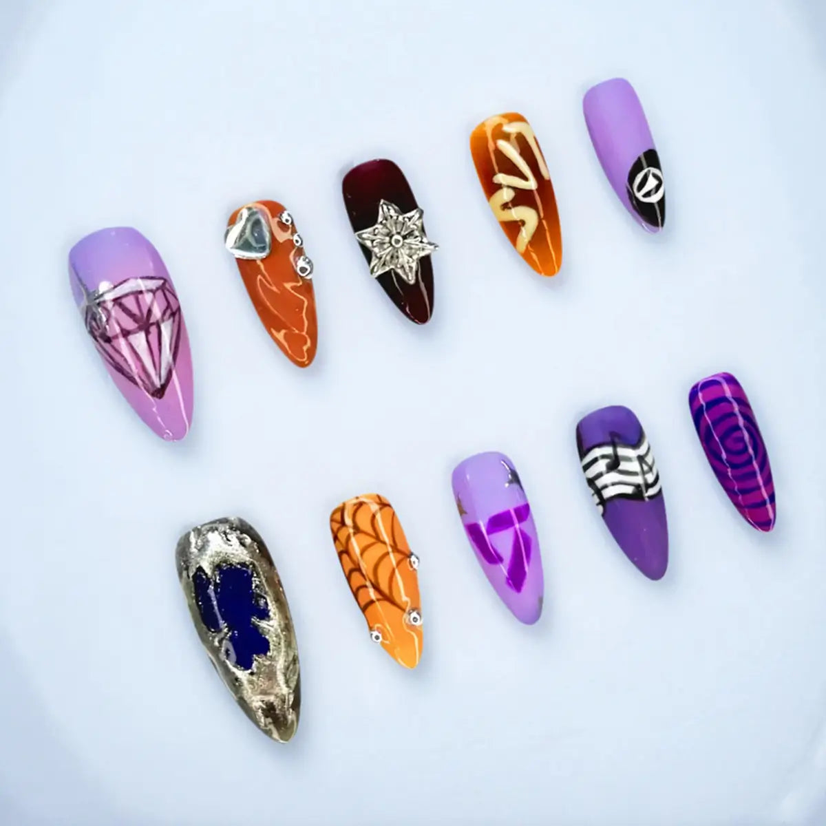 Handmade Y2K Pink Almond Press On Nails - Made by Nails Aria